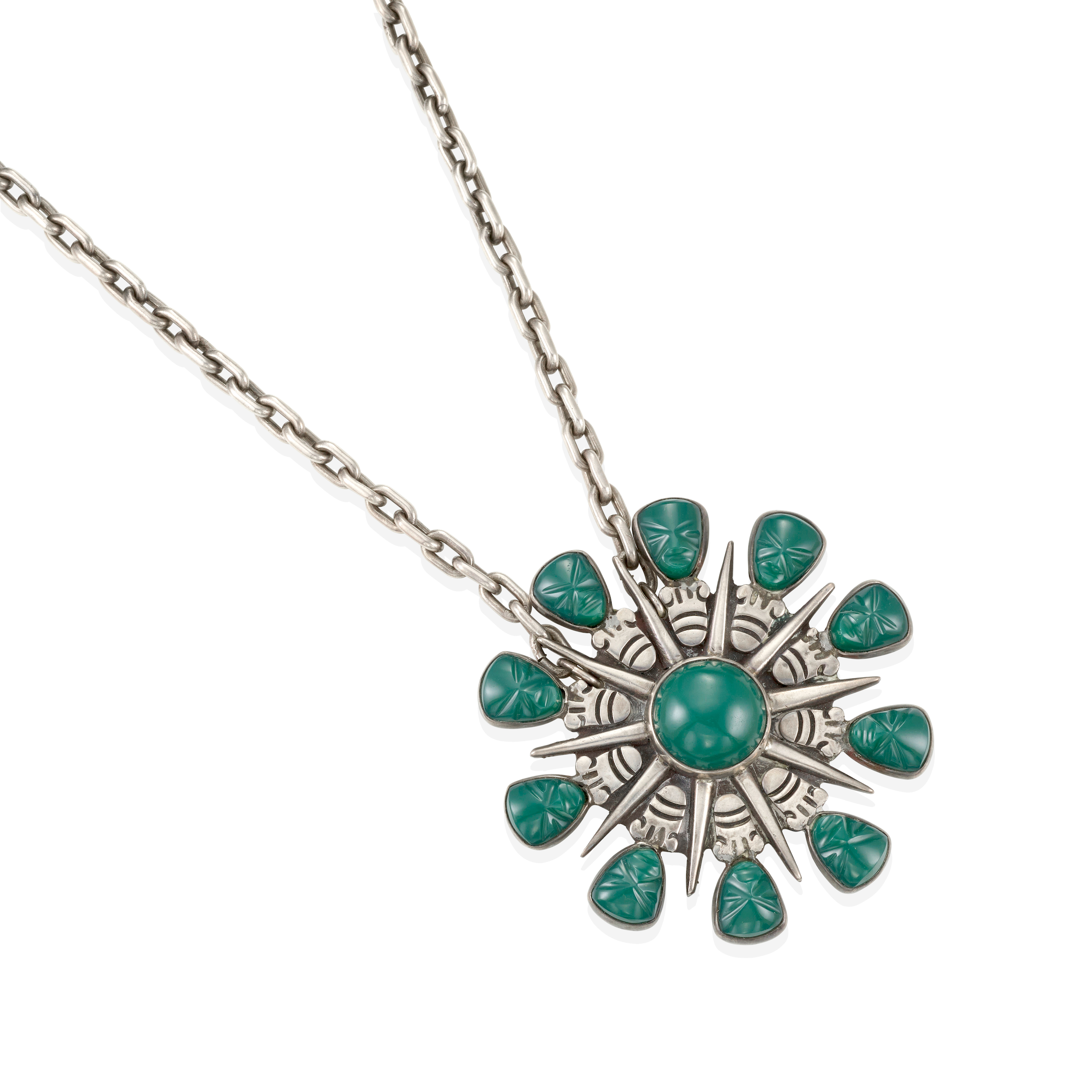 Turquoise Aztec Sunburst Necklace