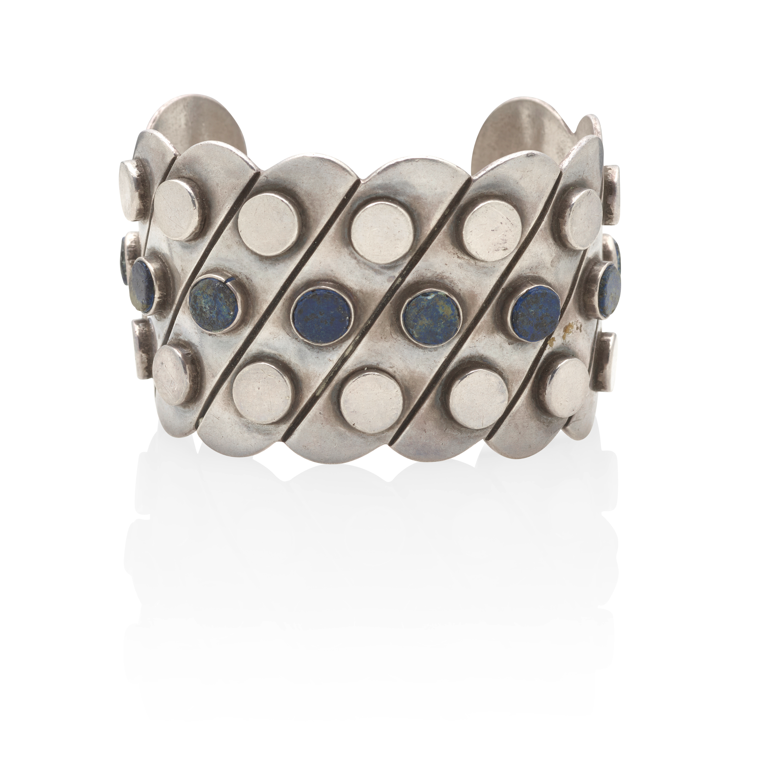 Scalloped Silver Cuff Bracelet Accents the Silver - Photo 1