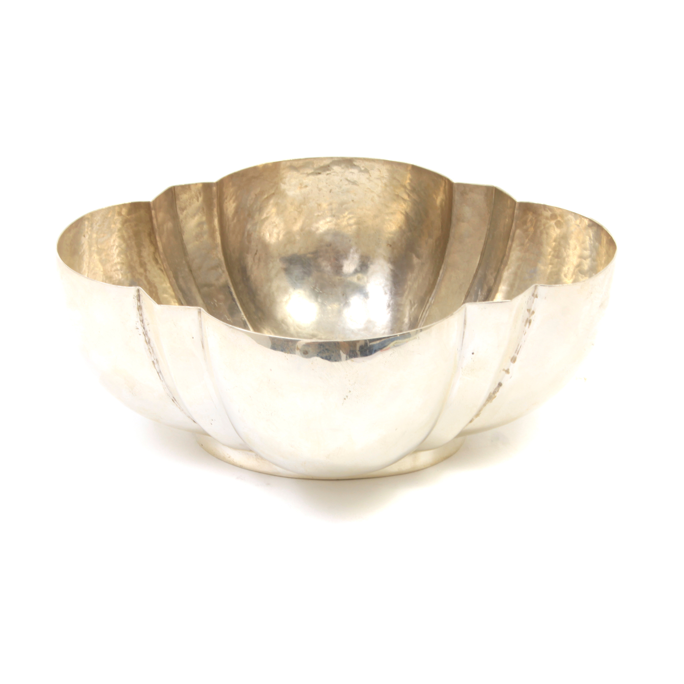 Hand Hammered Scalloped Silver Bowl - Photo 1