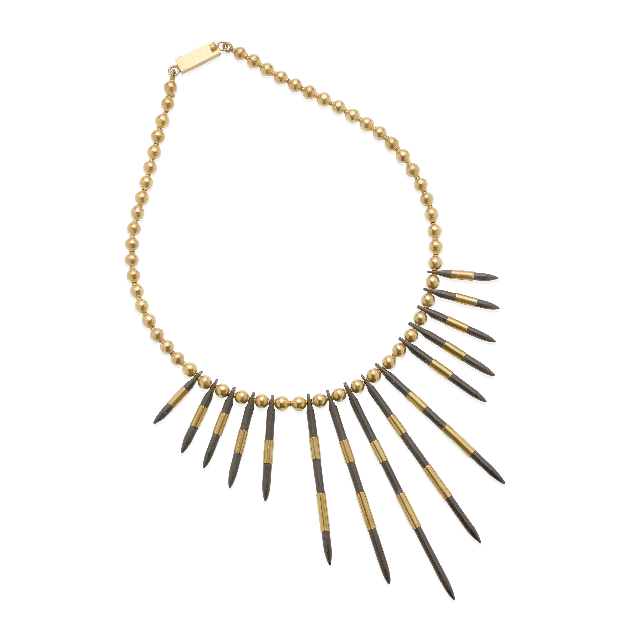 Necklace of Gold and Tortoise Shell "needles - Photo 1