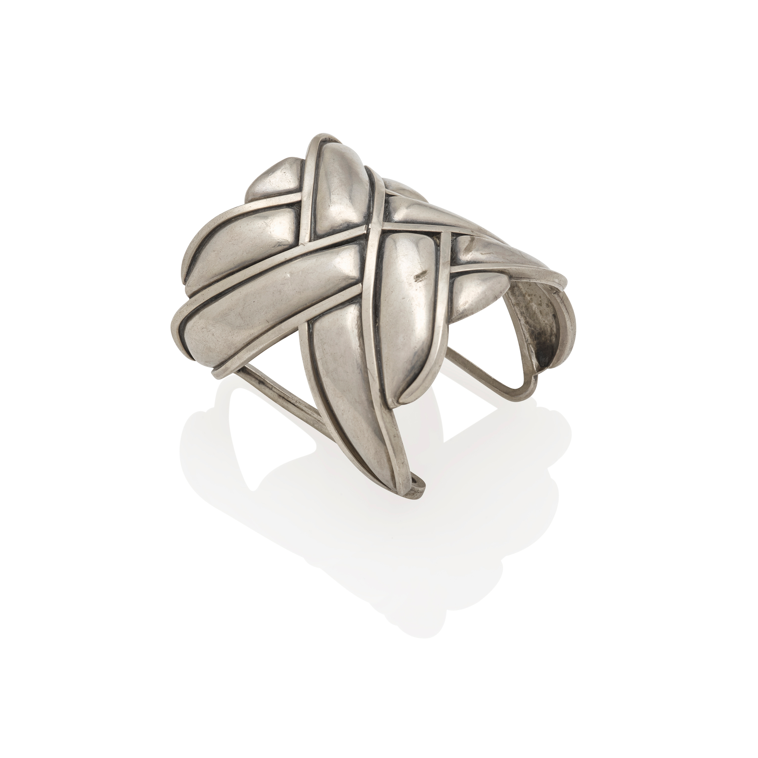 Sculptural Woven Silver Cuff Bracelet