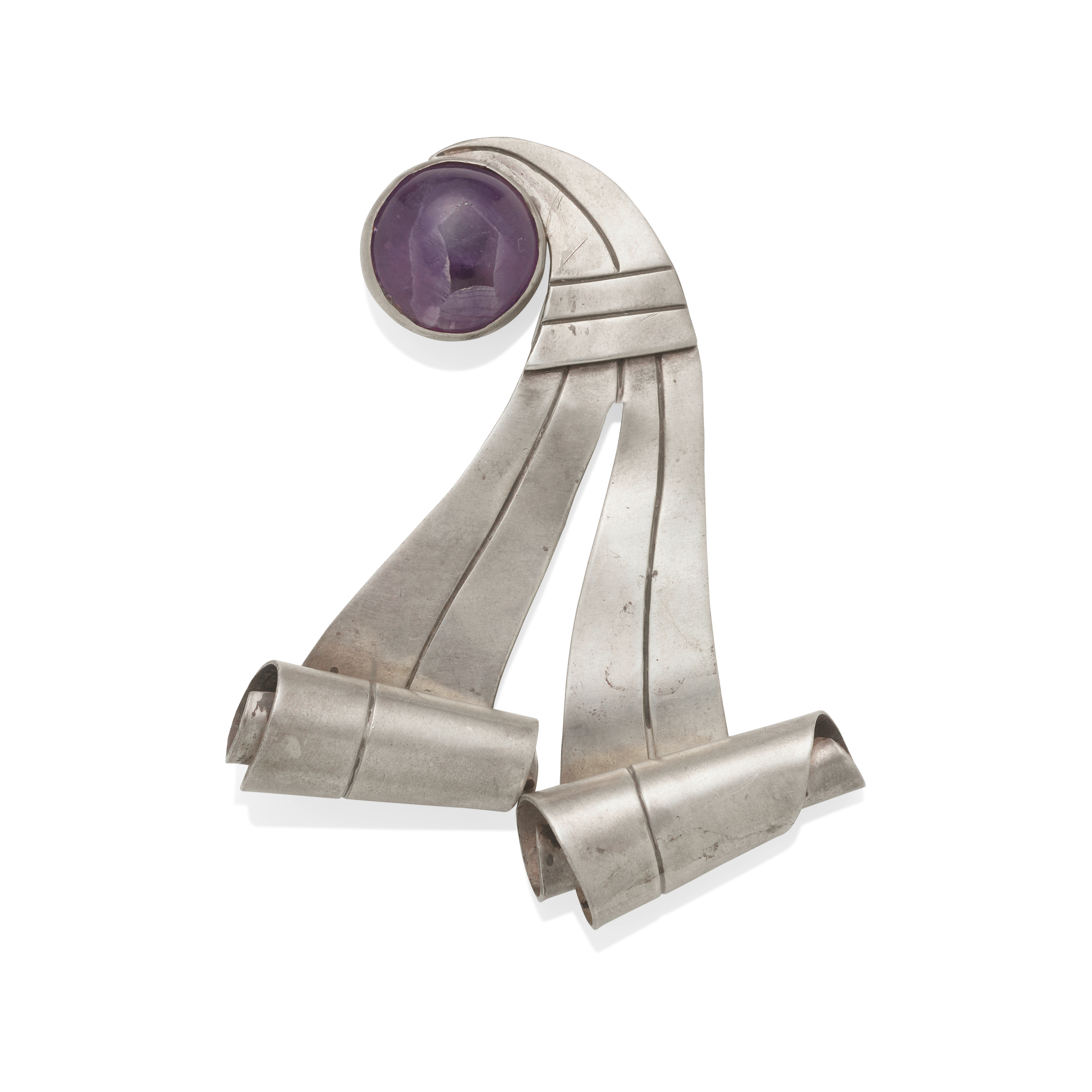 Swirl Ribbon Pin with Copper Circle - Photo 1