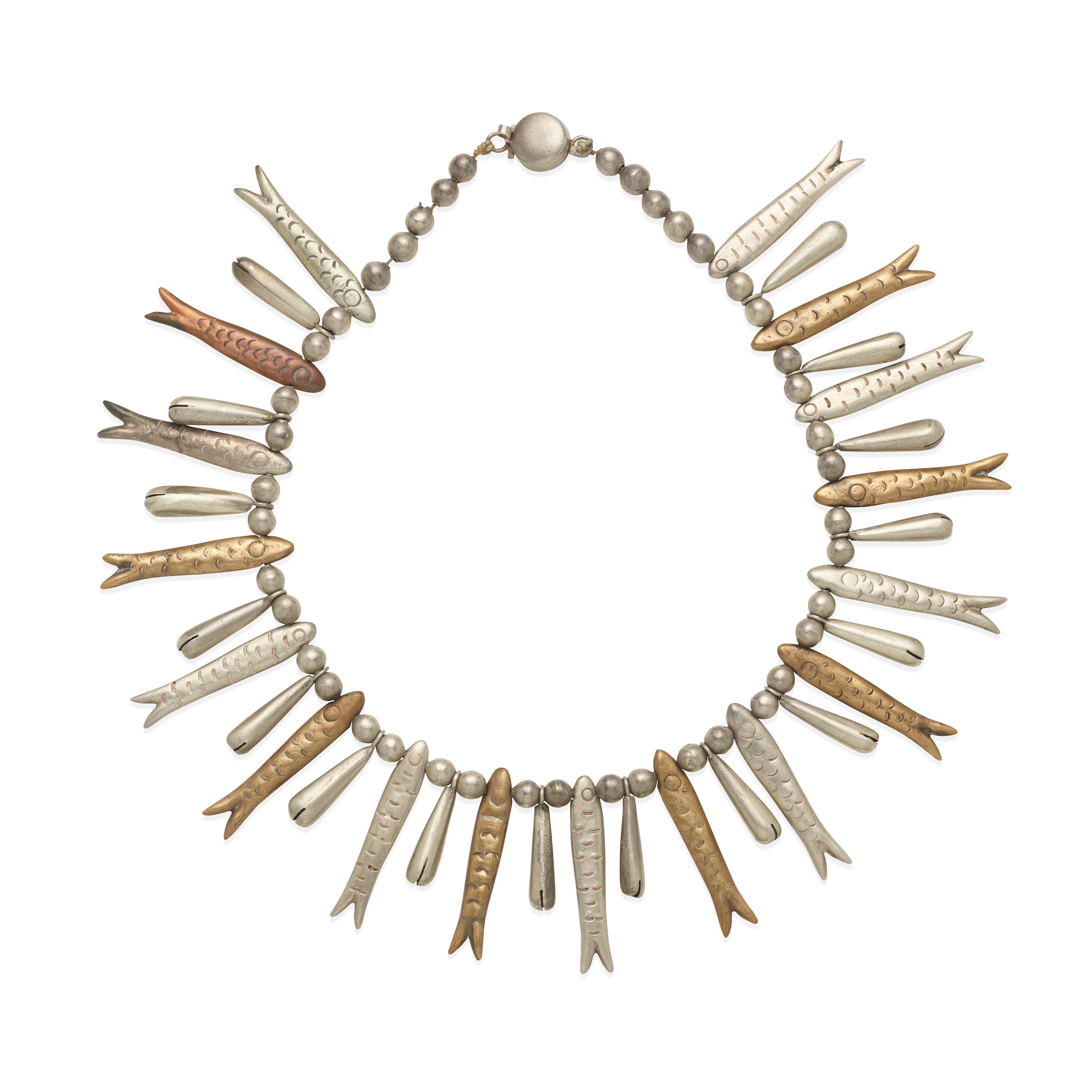 Necklace of 8 Silver Fish - Photo 1
