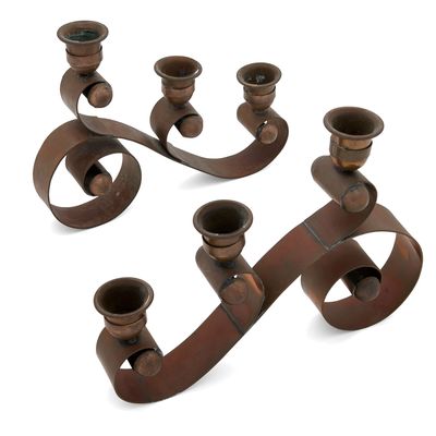 copper three light candelabra - Photo 1