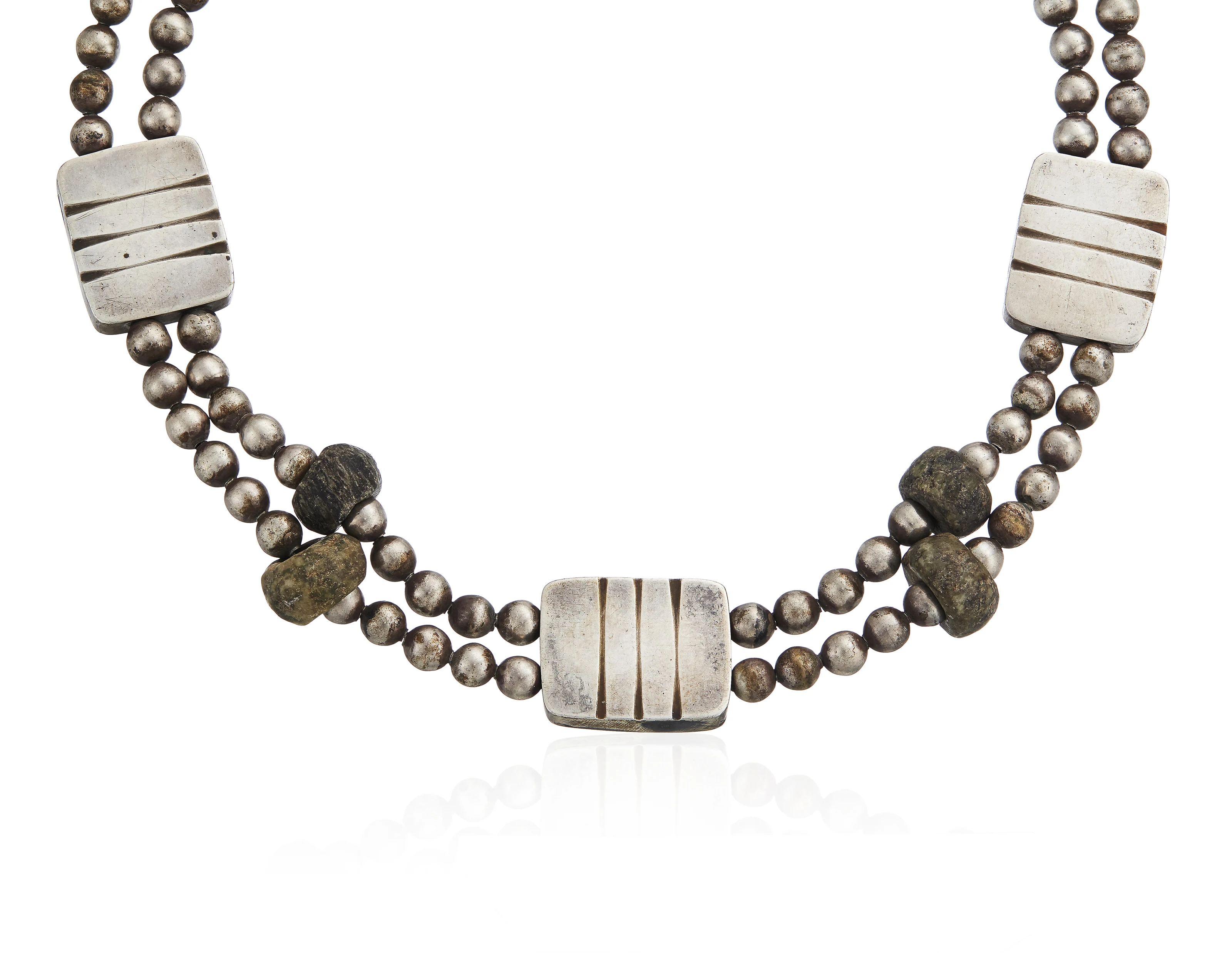 Hardstone And Silver Necklace - Photo 1