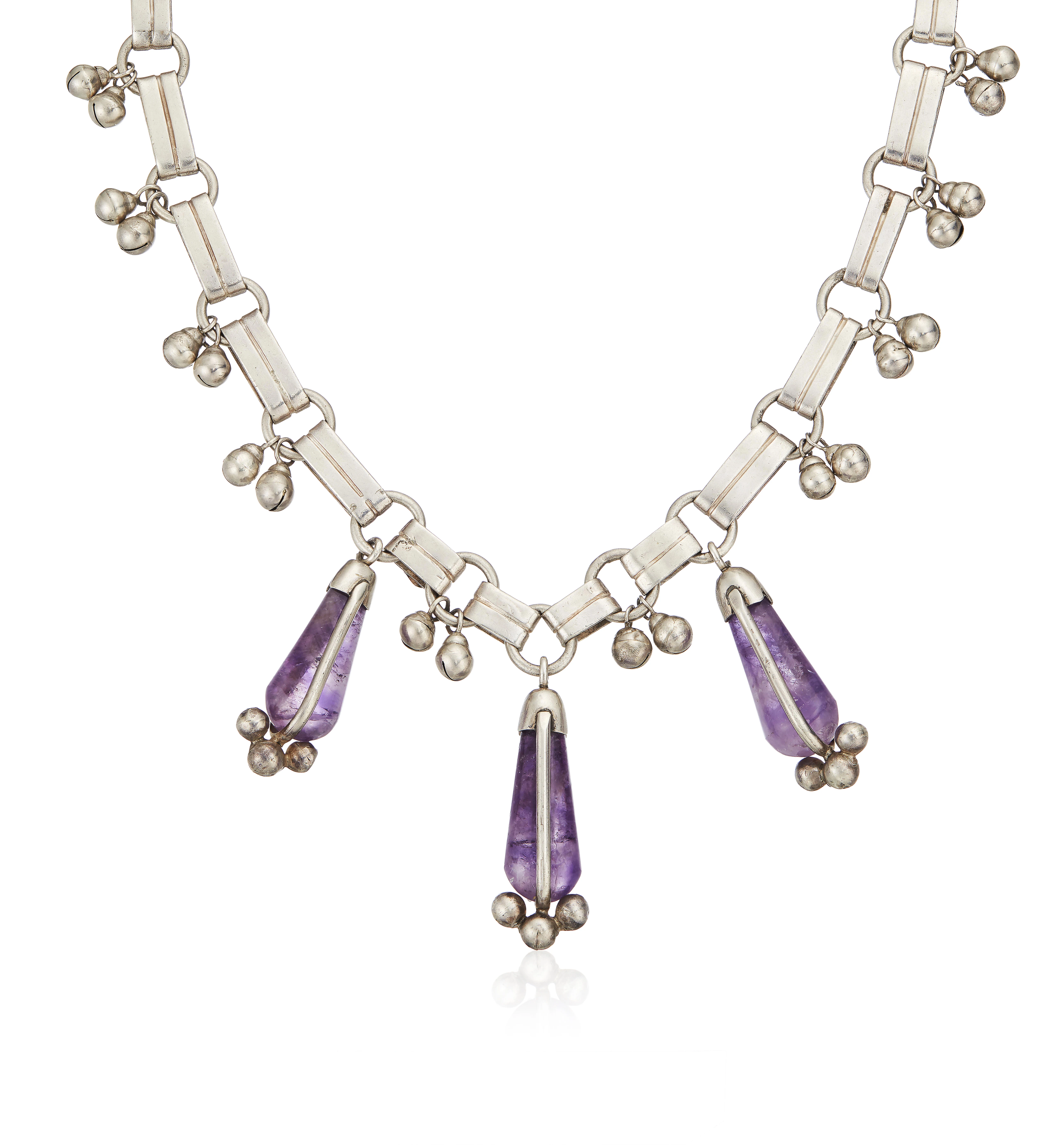 Amethyst And Silver Necklace - Photo 1