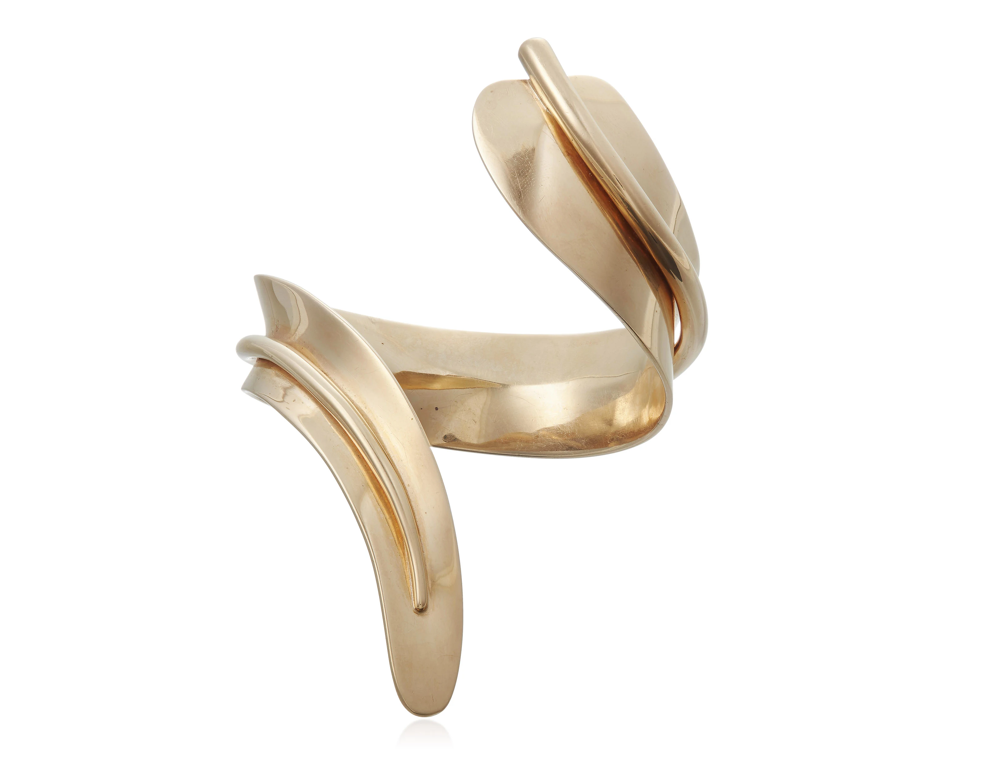 Wrapped Leaf Gold Cuff Bracelet - Photo 1