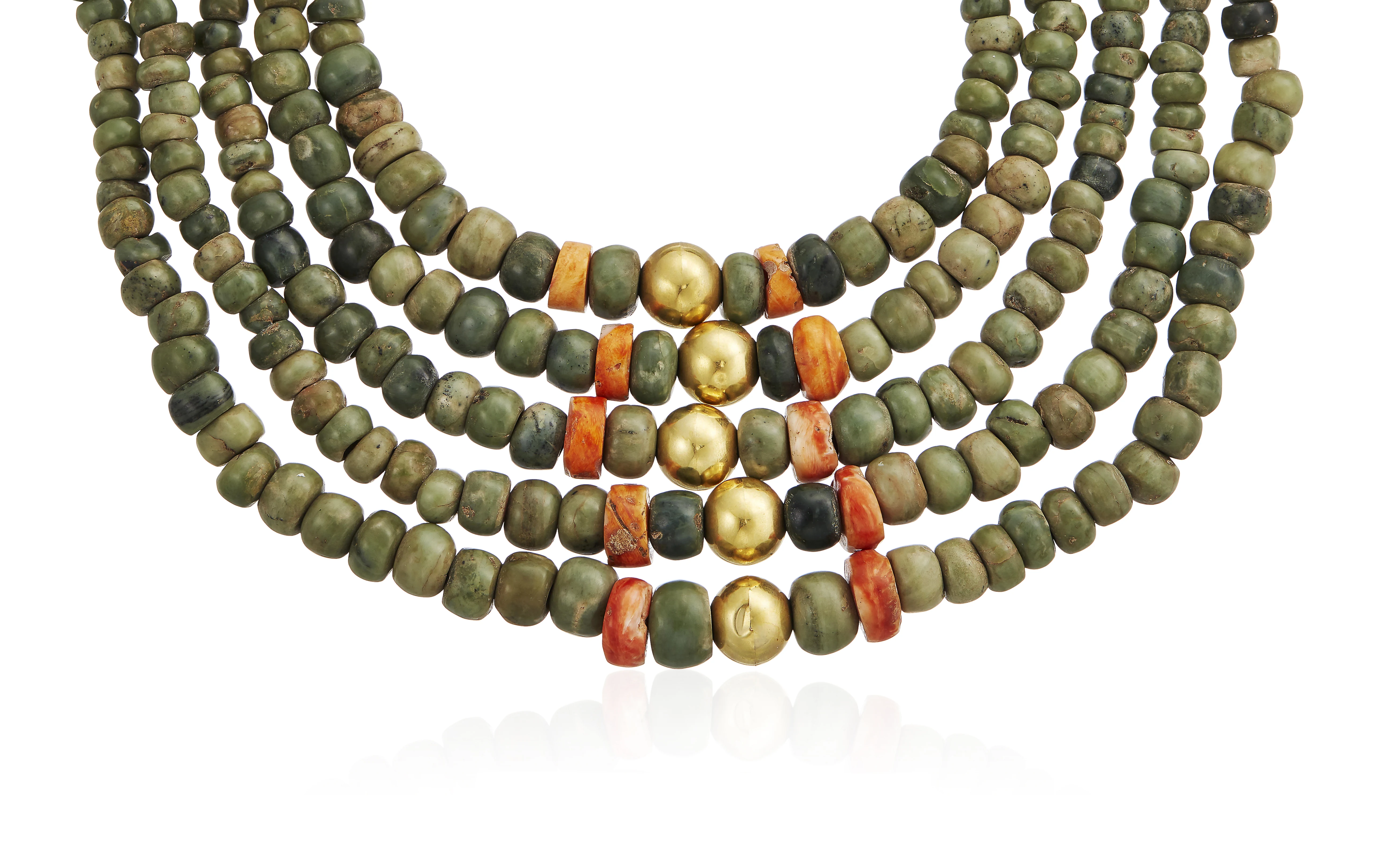 Hardstone And Spiny Oyster Necklace - Photo 1