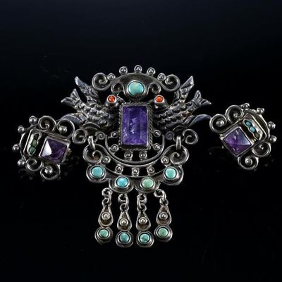 turquoise amethyst earrings - Photo 1
