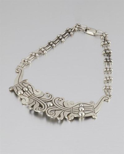 Repoussé Floral Bib Necklace - Photo 1