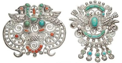 turquoise hardstone pin - Photo 1