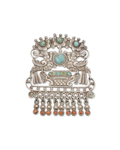 turquoise coral pin - Photo 1