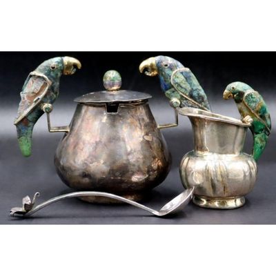 parrot silverplate plate - Photo 1