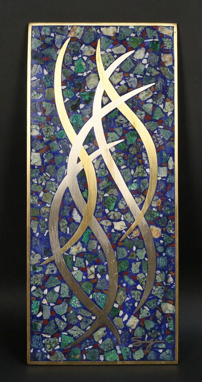 mosaic mixed-metal wall plaque