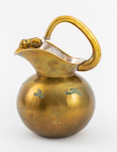 mixed-metal silverplate chrysocolla pitcher - Photo 1