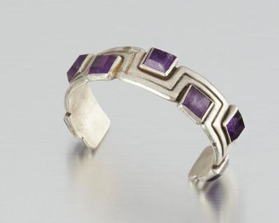 Amethyst Pyramid Cuff