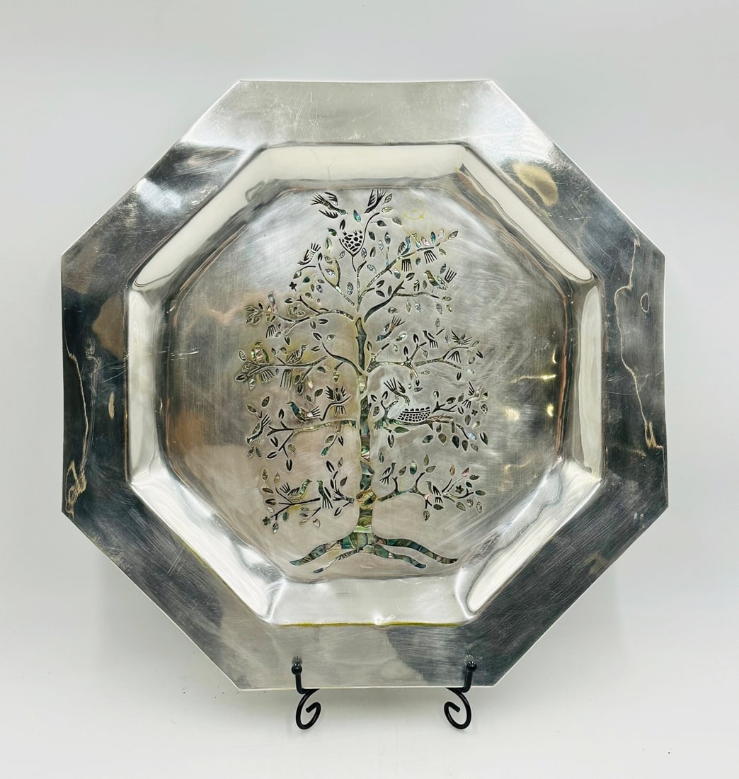 shell silverplate mop serving tray - Photo 1