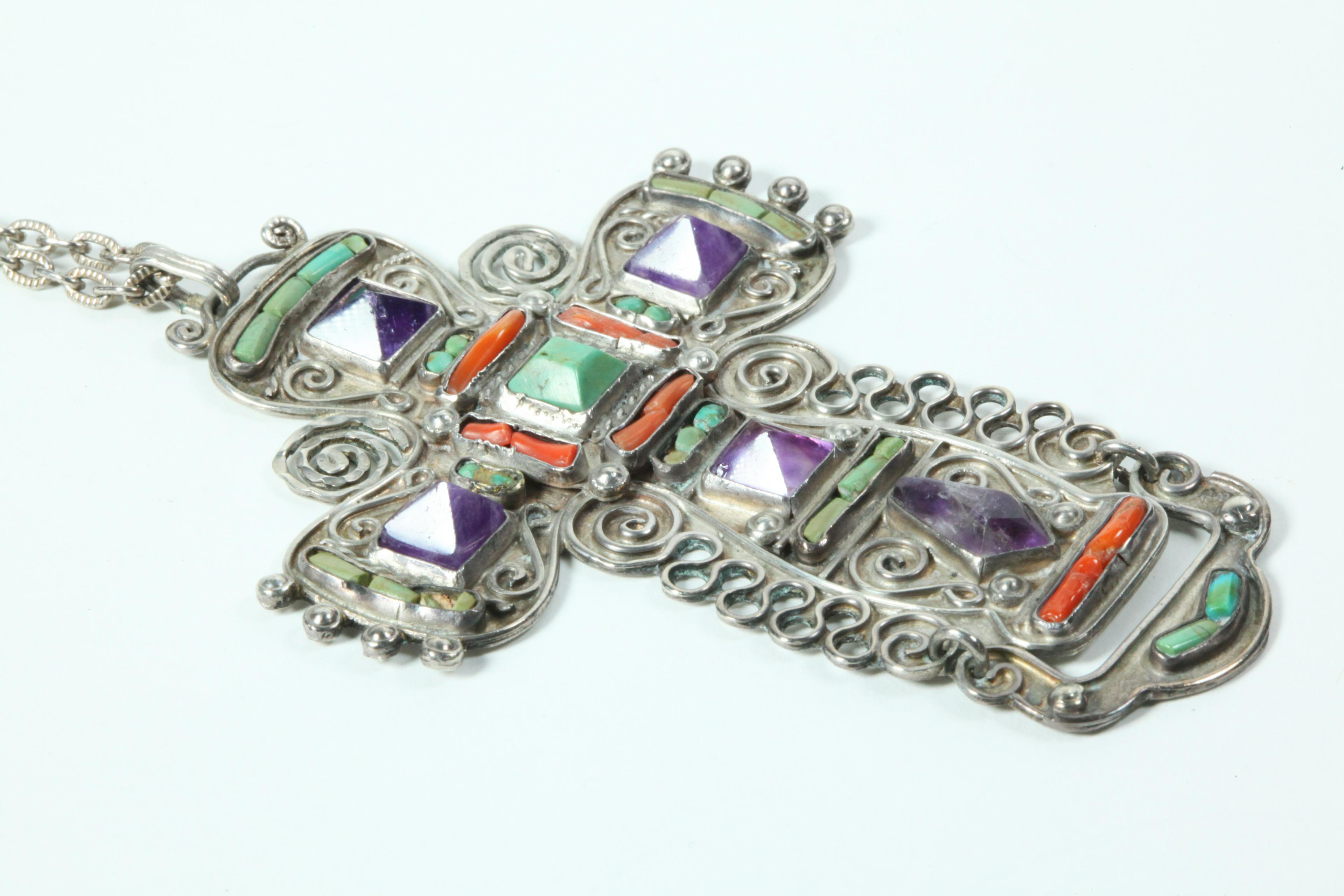 turquoise coral cross - Photo 1