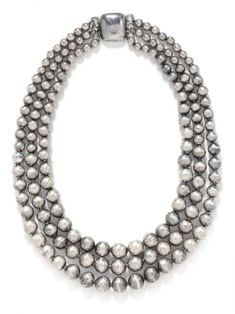 Graduated Bead Necklace of Three Strands - Photo 1
