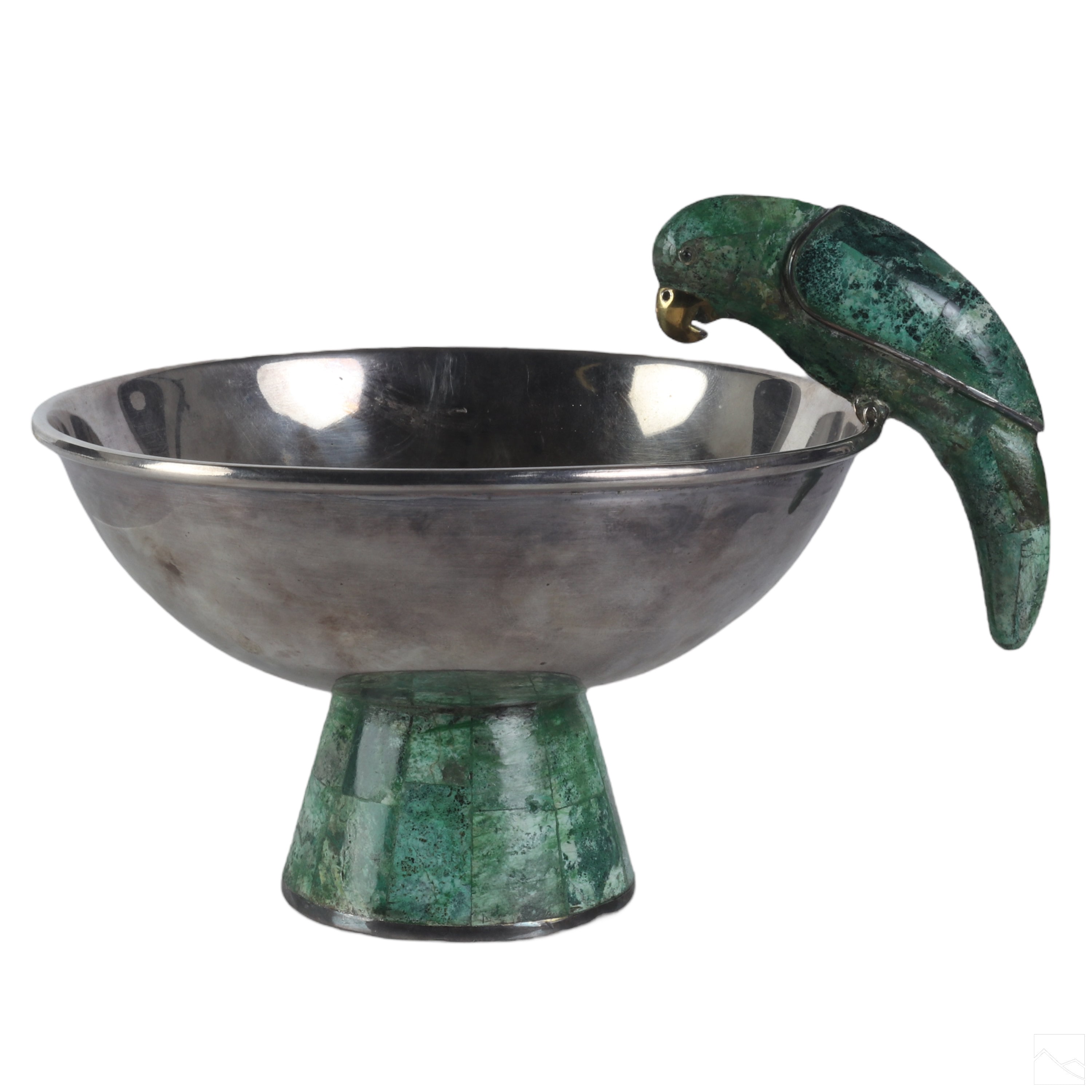 parrot silverplate turquoise plate - Photo 1