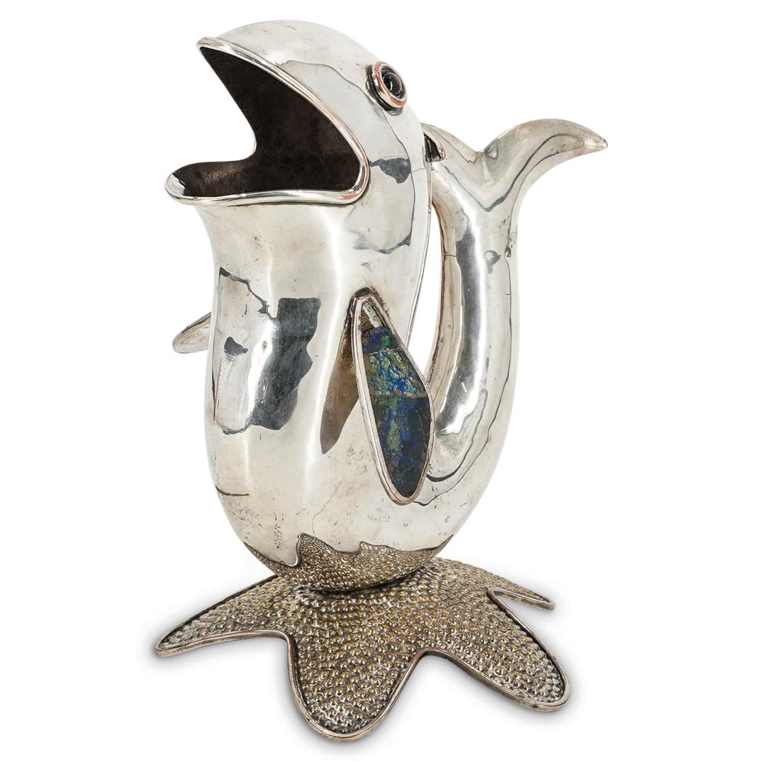 fish silverplate pitcher - Photo 1