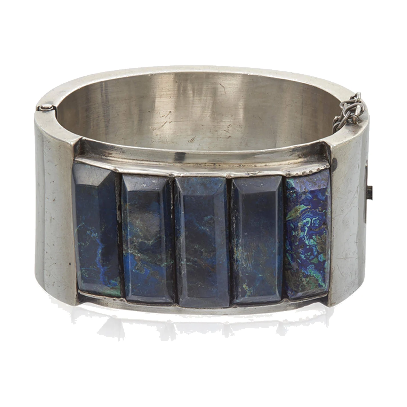Azurmalachite and Silver Cuff Bracelet - Photo 1