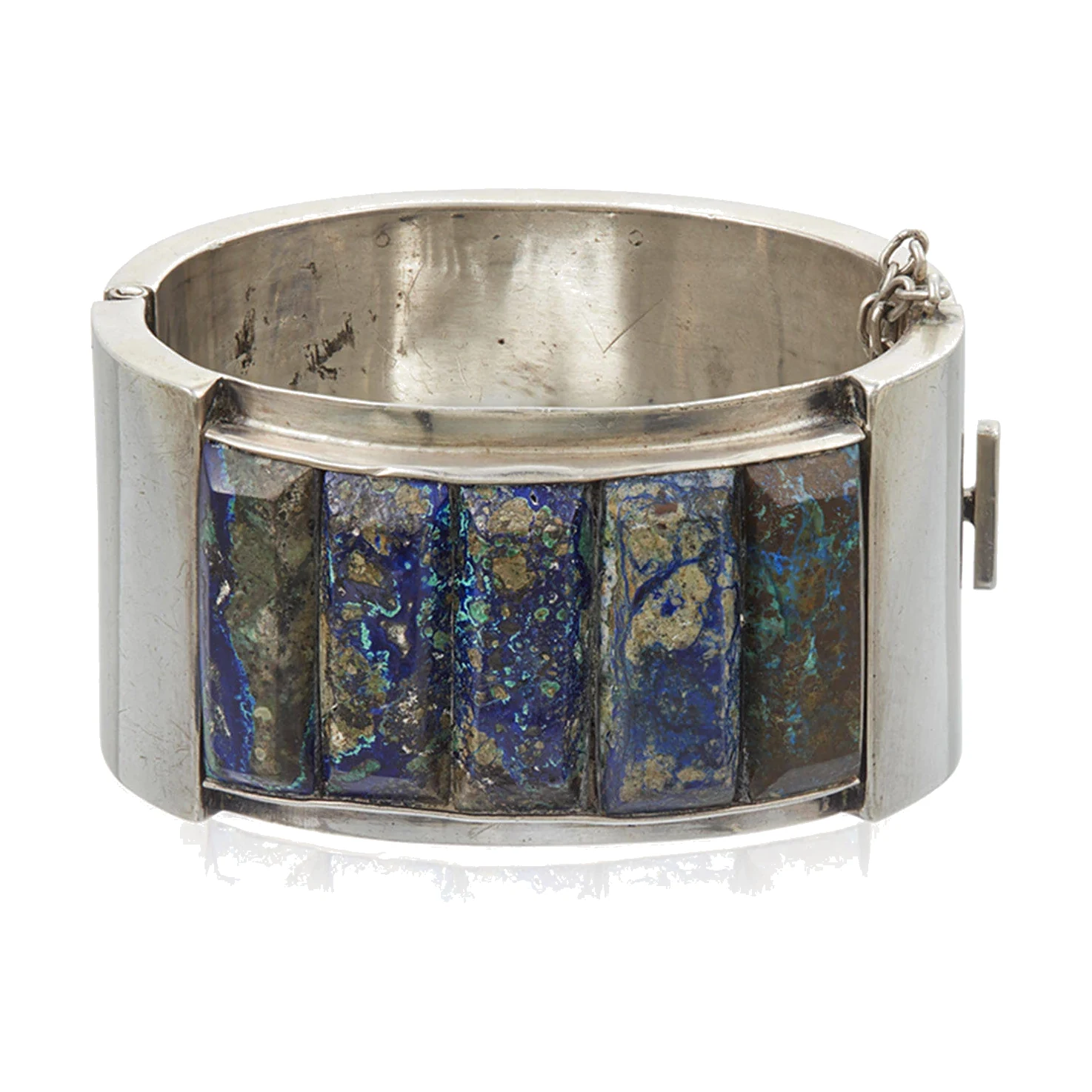 Azurmalachite and Silver Cuff Bracelet - Photo 1