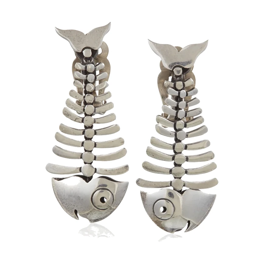 Skeletal Fish Earrings - Photo 1