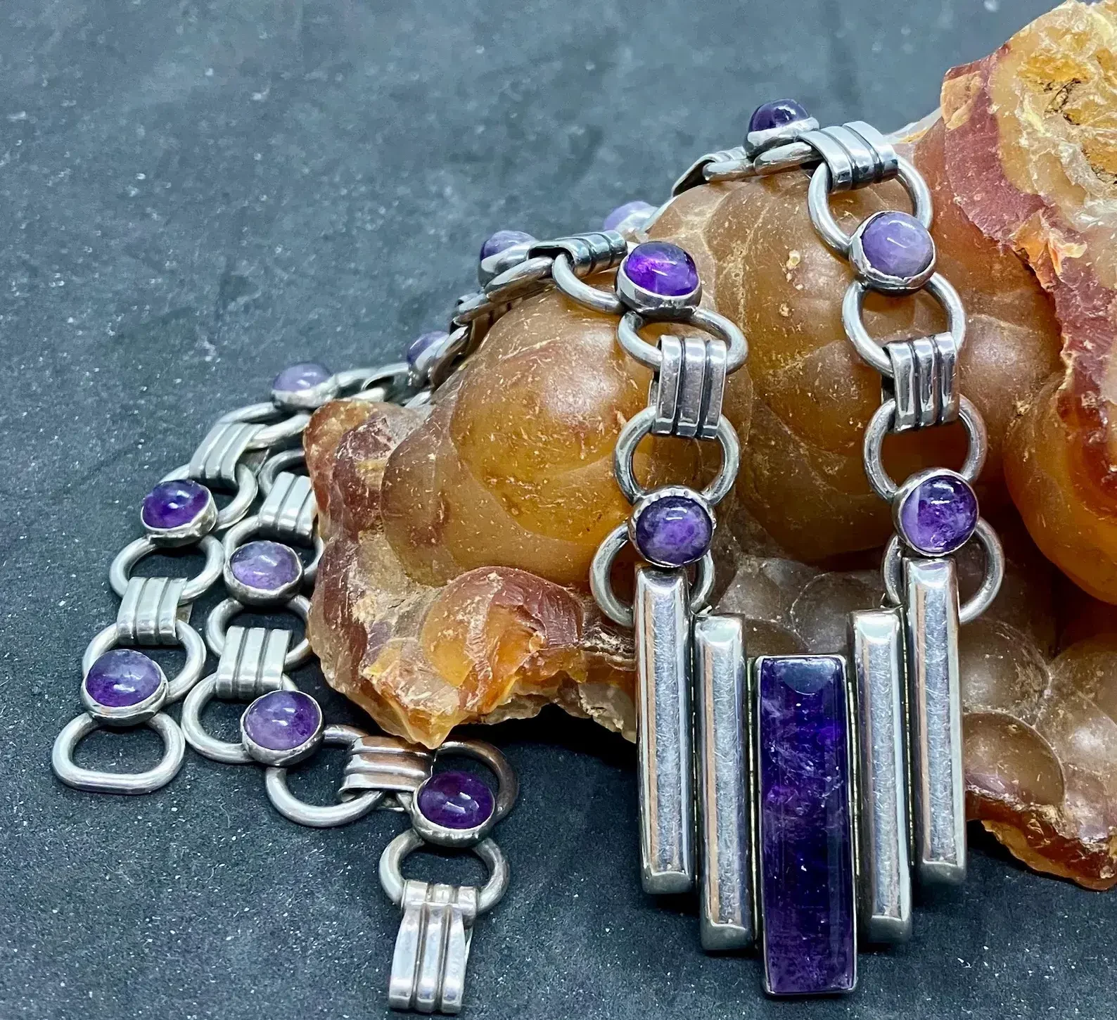 Amethyst Link Necklace