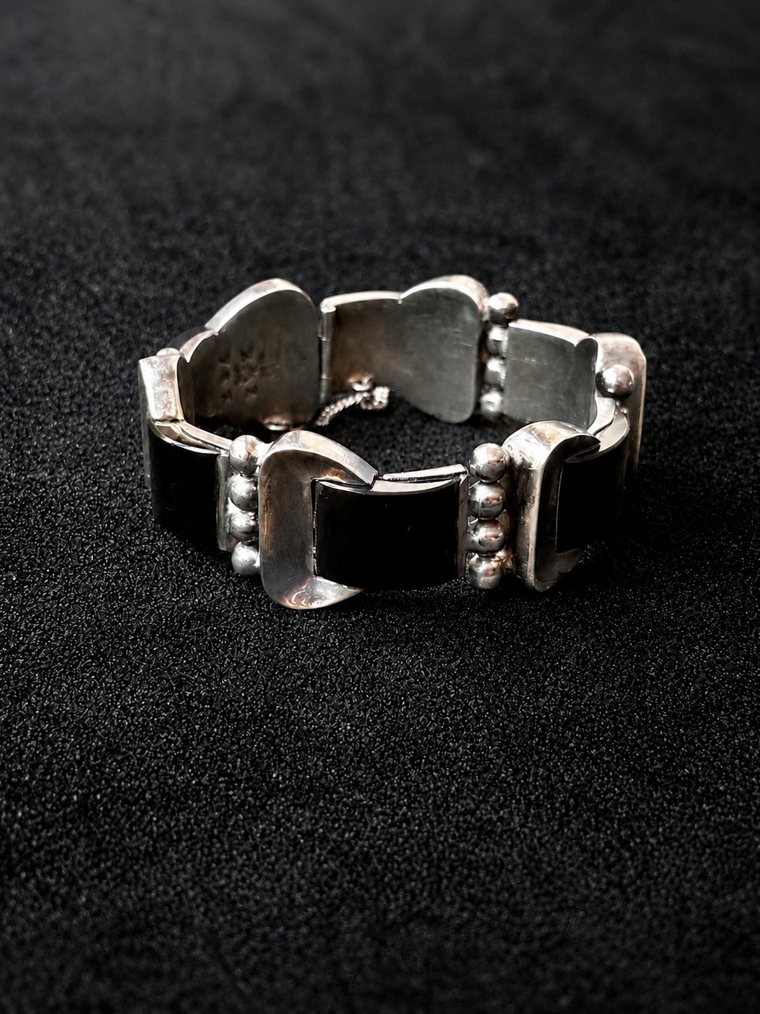 Bracelet with Rectangular Onyx Cabochons