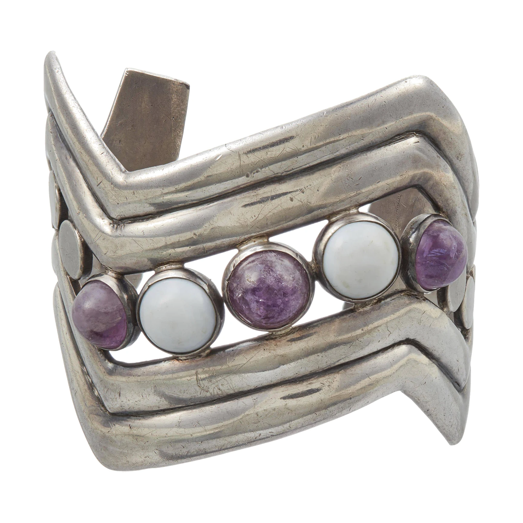 Amethyst and Agate Zig-Zag Cuff - Photo 1