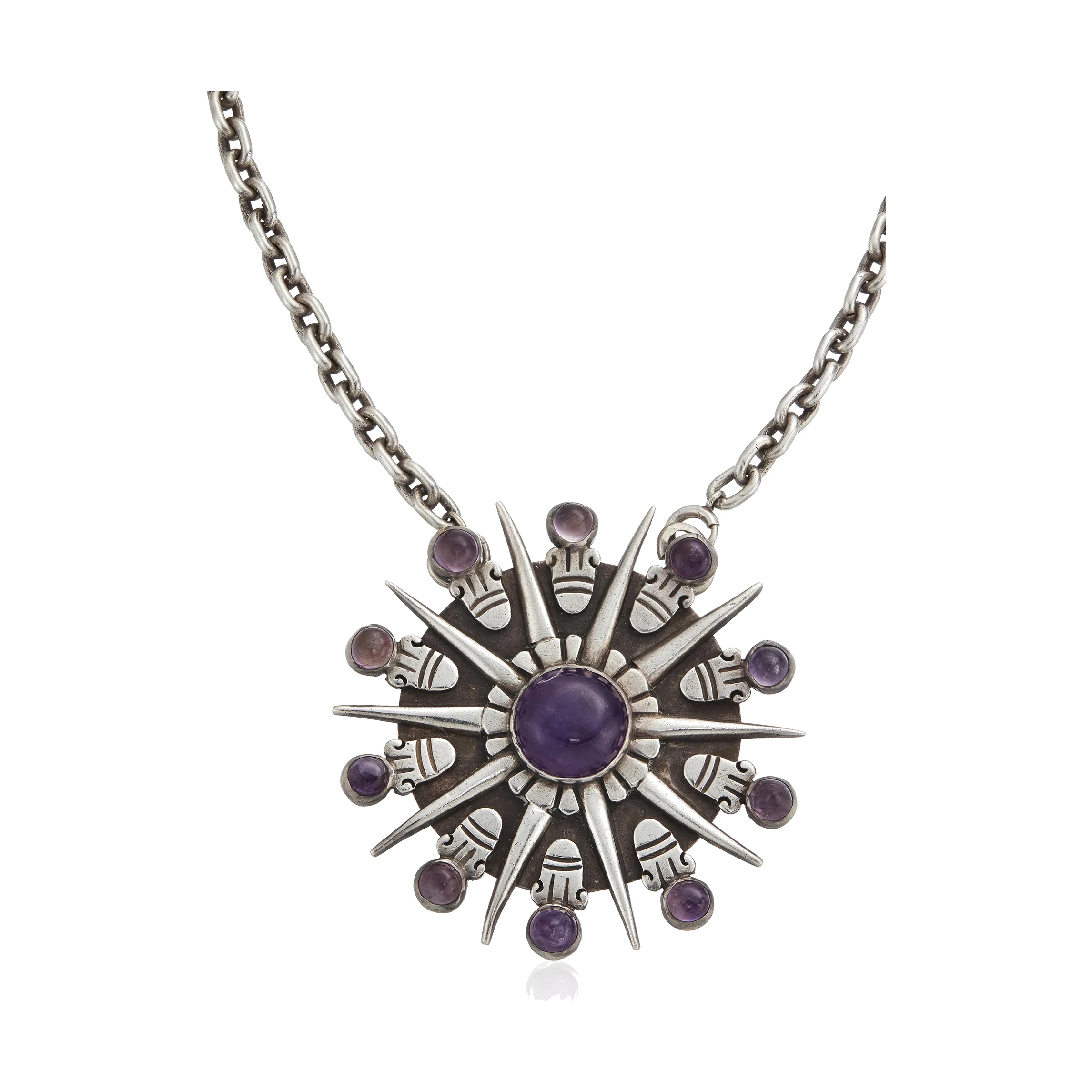 Sunburst Amethyst Pendant Necklace - Photo 1