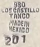 980 · Los Castillo · Taxco · Made in Mexico · 201