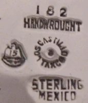 182 · Handwrought · Los Castillo · Taxco · Sterling · Mexico · Eagle 15