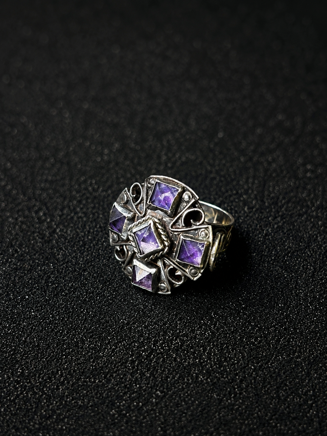 Amethyst Shield Ring