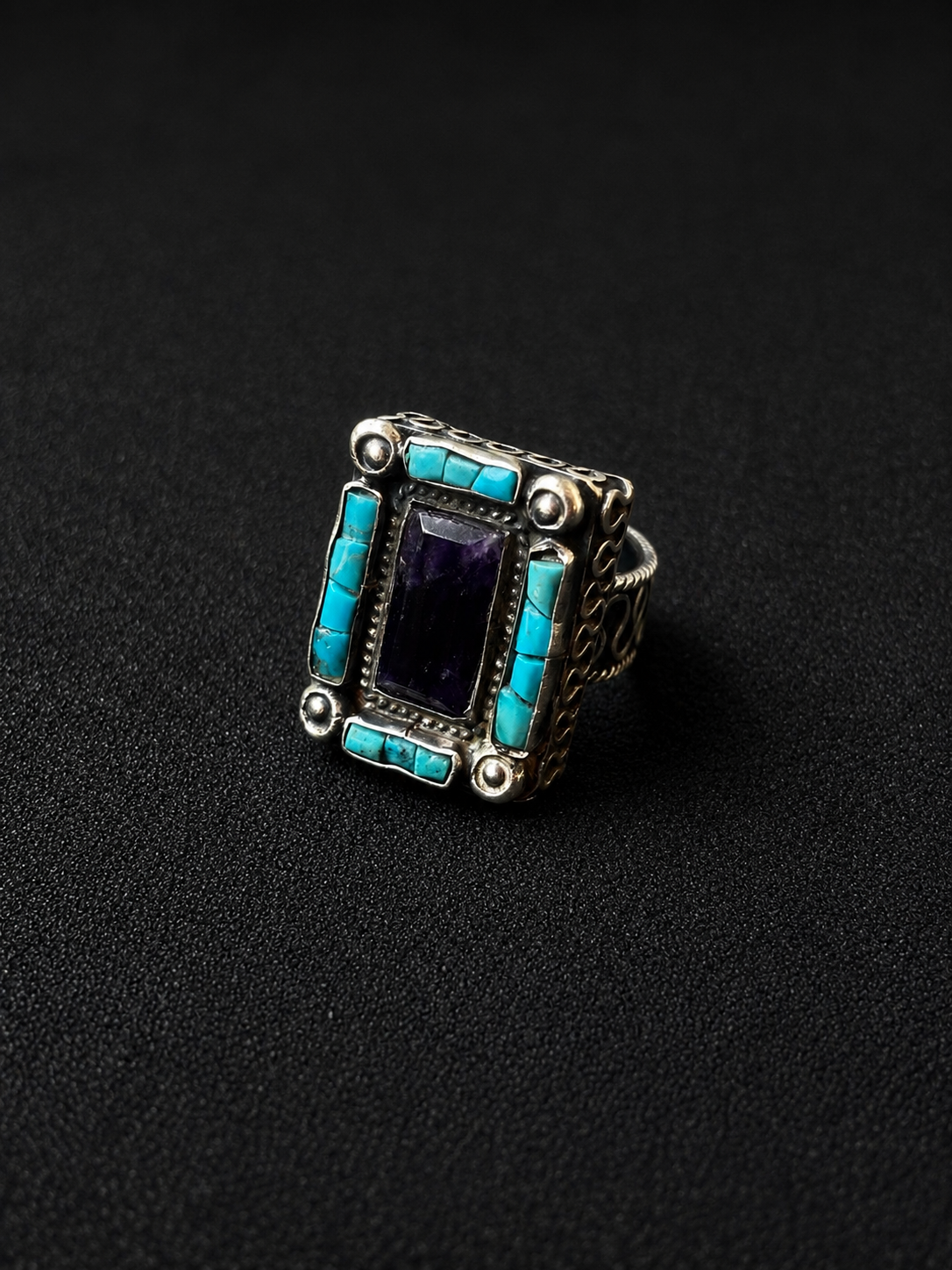 Turquoise Amethyst Ring