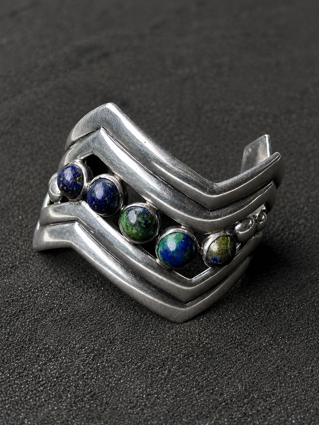 Zig Zag Bracelet with Azur Malachite