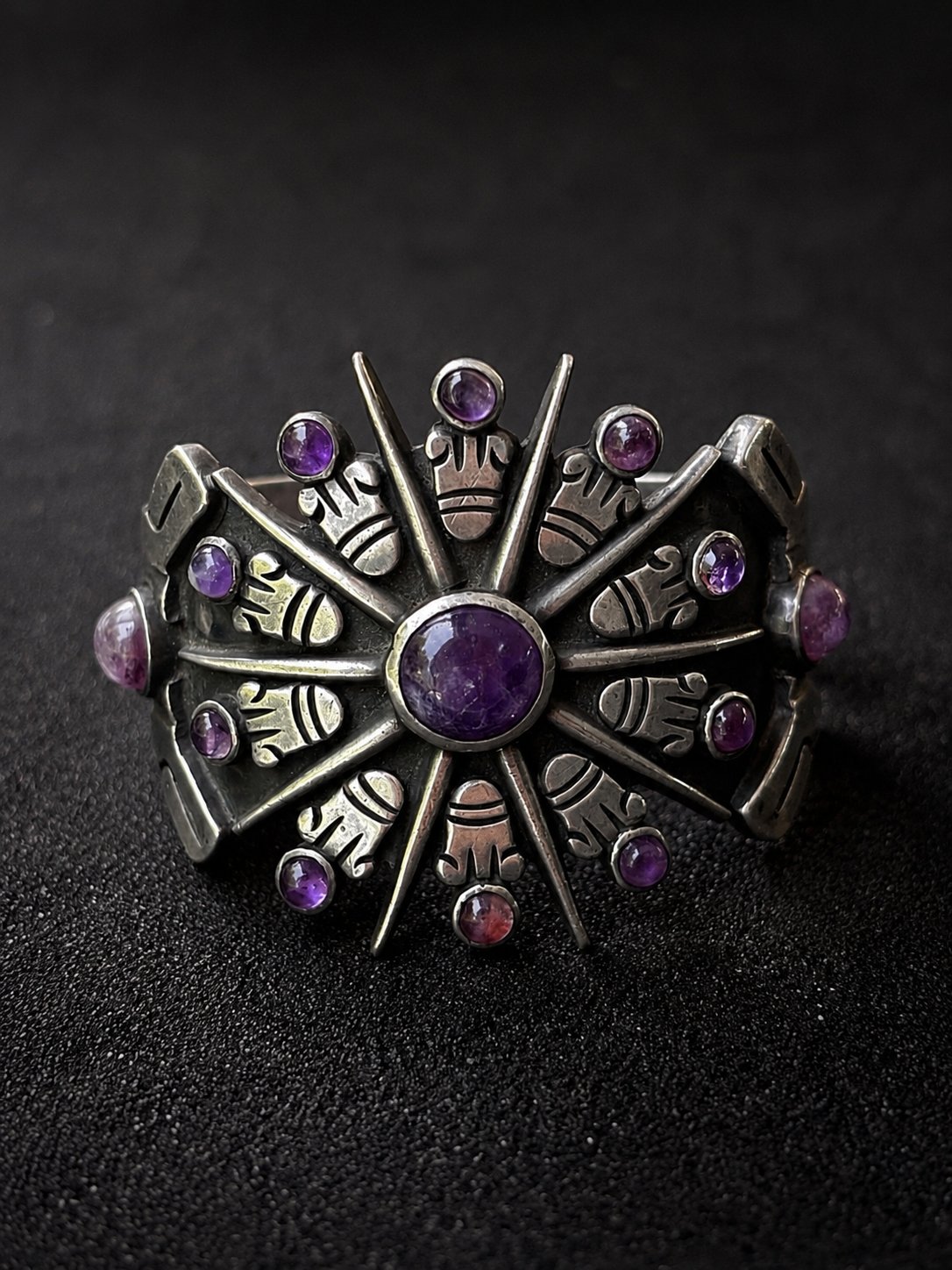 Amethyst Aztec Sunburst Bracelet