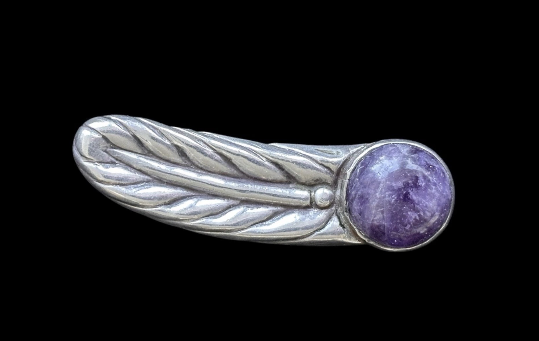 Amethyst Feather Pin - Photo 1