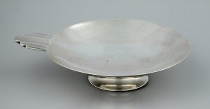 Footed Silver Round Ashtray - Photo 1