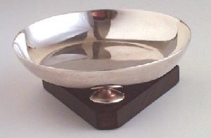 Individual Ashtray on Triangular Rosewood Base