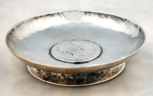 Ashtray with Silver Coin in Center