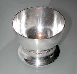 Plain Individual Silver Bowl with Rope Design - Photo 1