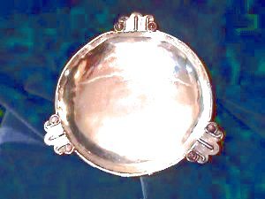 Large Silver Bowl with Three Silver Tabs - Photo 1