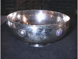Large Silver Punch Bowl on a Silver Foot - Photo 1