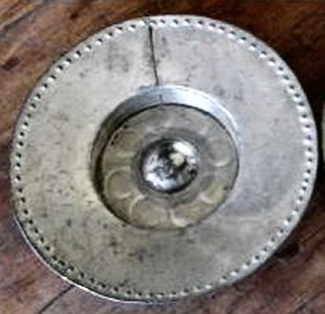 Tin Bowl with Larger Impressed Circles on the Bottom - Photo 1