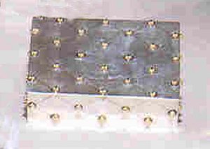 Flat Box with Diamond Pattern and Studded with Gold Beads - Photo 1