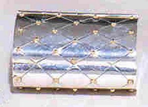 Oval Pillow Shaped Box Studded with Gold Balls - Photo 1