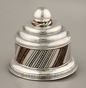 Copper Circular Powder Box Sits on a Slightly Domed Based - Photo 1