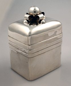 Tall Silver Cigarette Box with Detachable Lid - Photo 1